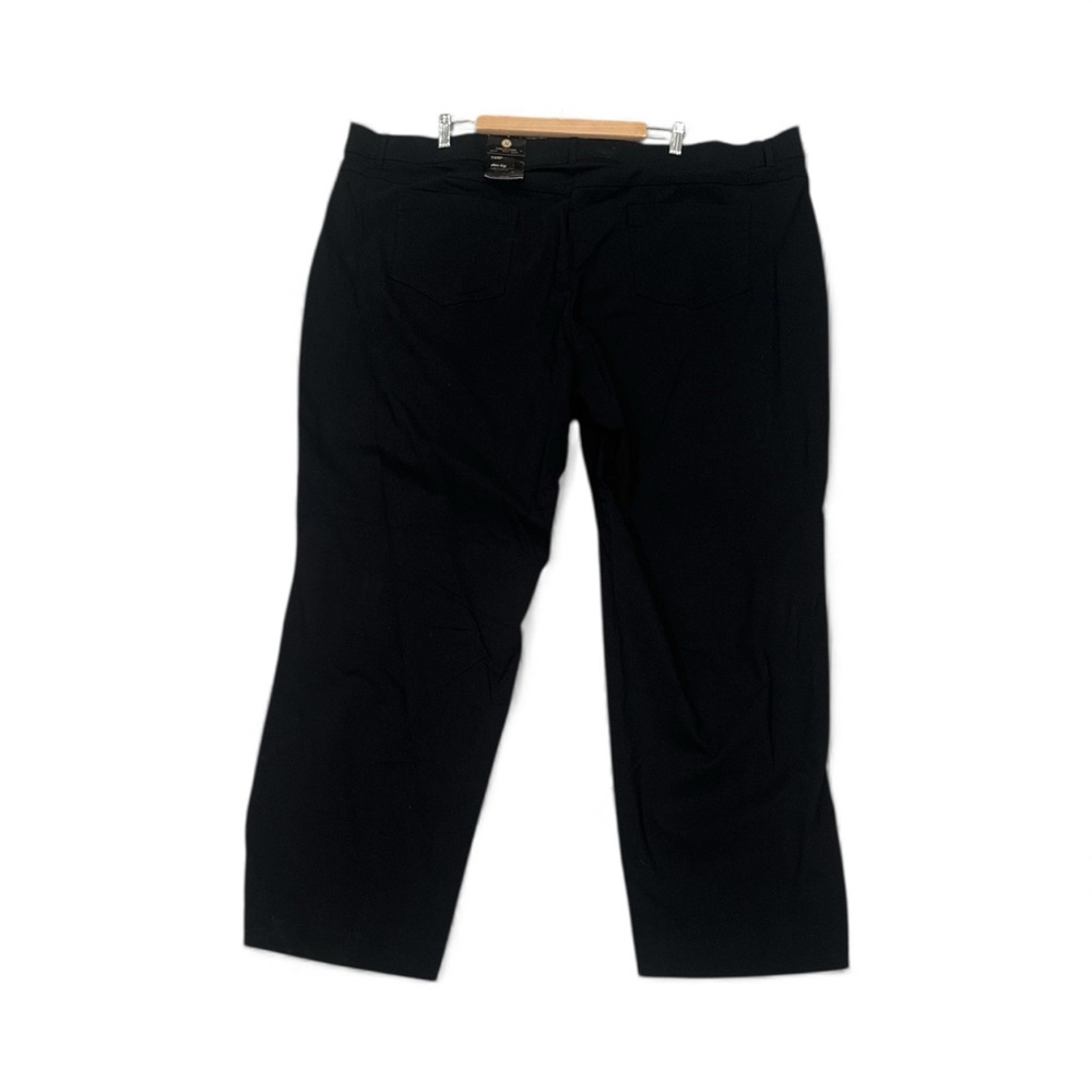 JM Collection Plus 28W‎ Slim Leg Black Tummy Control Pull On Dress Pants Office
